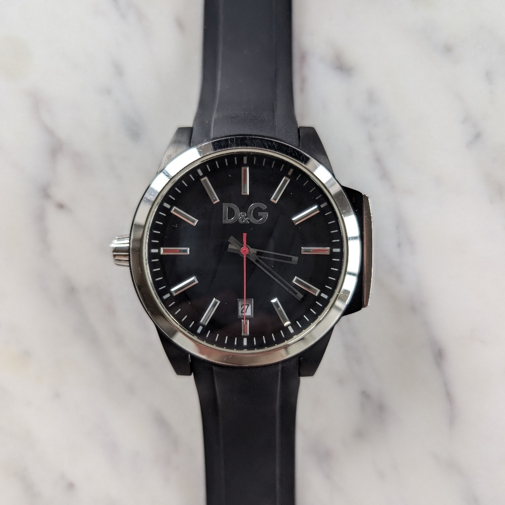 Dolce&Gabbana Men's Salt & Pepper DW0745 Black Resin Watch Black Dial